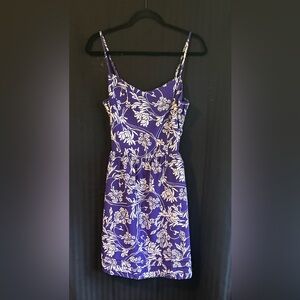 GAP Violet Dress with Cream Floral Design